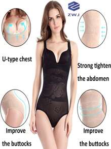 faja con blusa y calzoncillo fácil de bajar - Negro - Ver 1