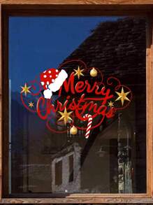 1pc Merry Decal Sticker For Window Glass Decoration,Stickers,Wall Decal, Vinyl Decal For Home Decorations,Spring Decoration Items Refresh Your Home,Rama Decoration Stickers - Multicolor - View 1