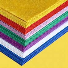 10 peças/pacote Papel Glitter Tamanho A4, Papel Artesanal Esponjoso Metálico, 10 Cores de Papel de Corte Artesanal, Sem Adesivo nas Costas