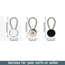 3 Piezas Extensor De Botones Para Cuellos De Camisas, Extensor Elástico De Puño De Botón Ajustable, Extensor De Botones De Cuello De Metal - Multicolor - Ver 3