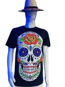 Hermosa playera unisex día de muertos - Negro - Ver 1