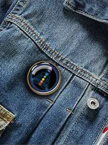 1 Pieza Pin De Broche De Aleación Y Vidrio Redondo En Color Cobre - bronce - Ver 1