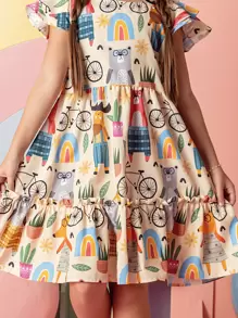 Young Girls Dresses - Yellow - View 7