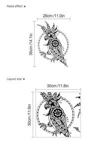 mama look 1張手繪黑白鸚鵡壁貼家居壁飾貼紙