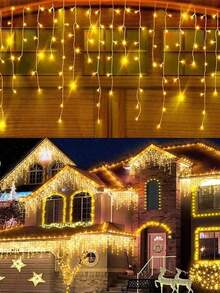 EX DECOR Pisca Pisca Cascata De Natal 400 Leds 10 Metros 8 Funções 220v Prova D'Água - Multicolorido - Visão 2