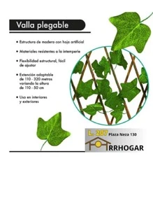 Muro Verde Valla Expandible 125 X 35cm Hoja Artificial 4pz - Color caoba - Ver 4