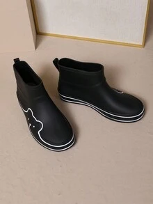 多功能時尚女式短筒雨靴,防水防滑卡通橡膠鞋,新品上市