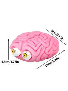 1 個帶眼睛設計的大腦造型防壓球,可擠壓彈跳減壓,防止焦慮,抗壓焦慮緩解,抗壓專注減壓玩具,適合青少年和成人的有趣萬聖節玩具 - 粉色 - 查看 2