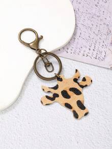 1入西式牧場男女皆宜皮革和合金鑰匙扣,帶有公牛頭設計 - 彩色 - 查看 2