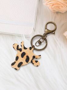 1入西式牧場男女皆宜皮革和合金鑰匙扣,帶有公牛頭設計 - 彩色 - 查看 4