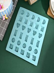 1件隨機顏色的硅膠巧克力模具,不黏糖果巧克力棒模具冰格,可重複使用的糖果蛋白質硅膠巧克力模具 - 灰色 - 查看 2