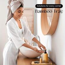 1 件/3 件竹托盤適用於浴室、梳妝台、廚房、餐廳、咖啡、茶、點心、紙巾和蠟燭