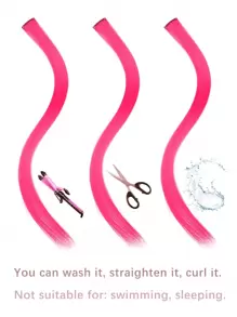 10 PCS Colored Clip In Hair Extensions 20 Inch Long Straight Hairpieces Clip In Synthetic, Halloween Cosplay Dress Up Fashion Party Christmas Carnival Music Festival New Year Gift For Women Kids Girls(RED)