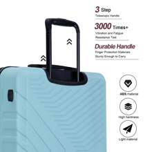 Travelhouse 3 Piece Luggage Set, Hardshell Lightweight Suitcase With TSA Lock Spinner Wheels, 20in24in28in - Xanh nhạt - Xem 5