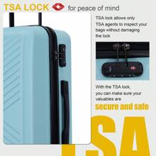 Travelhouse 3 Piece Luggage Set, Hardshell Lightweight Suitcase With TSA Lock Spinner Wheels, 20in24in28in - Xanh nhạt - Xem 3