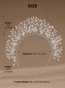 1件装女士时尚串珠工艺竖款皇冠头饰，欧美新娘装饰优雅头饰情人节配饰