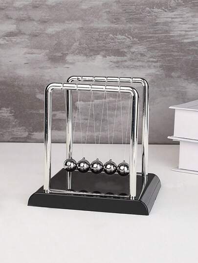 1pc Newton's Cradle Chaos Metal Craft Gift Creative Home Decor Plastic Newton's Cradle Desktop Stress Relief Decorative Craft Gift, Plastic Material