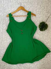 Plus Size Tank Tops & Camis - 綠色 - 查看 2