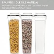 THELIFE 3/6 Pezzi Grandi Contenitori Per Alimenti Con Coperchio, Capacità Ermetica Da 2,4 L/81oz Per Farina, Zucchero, Forniture Per La Cottura E Conservazione Di Cibo Secco, Barattoli In Plastica Privi Di Bpa Per L'organizzazione Della Dispensa Della Cucina, Accessori Per La Cucina