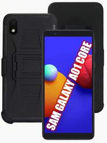 FUNDA USO RUDO CON CLIP PARA SAM GALAXY A01 CORE - Negro - Ver 3