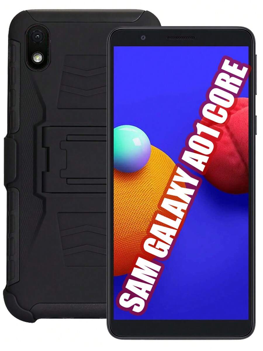 FUNDA USO RUDO CON CLIP PARA SAM GALAXY A01 CORE - Negro - Ver 1
