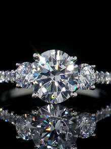 1pc Elegant White Zirconia Ring, Fashionable & Unique Design, Party/Gift