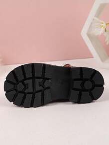 Bottes De Moto Plates Pour Filles Noires À La Mode Avec Chaîne Décorative Imperméable, Bottines De Princesse Pour L'automne Et L'hiver