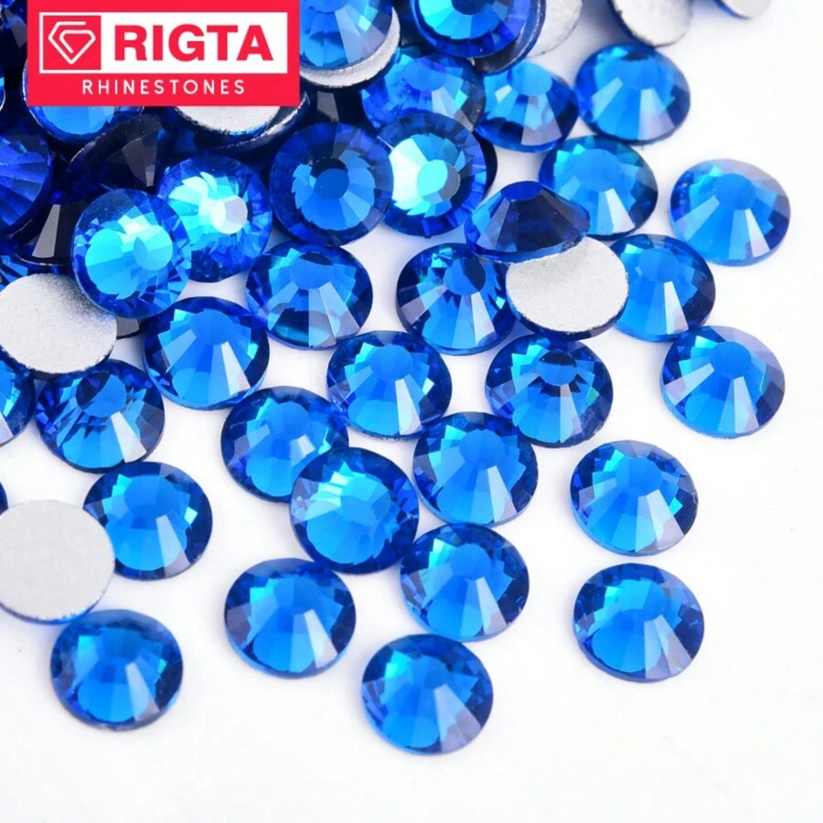 1440入組a3銀底拋光藍色扁平後鑲鑽,適用於藝術、服飾、鞋類、包袋和配件diy