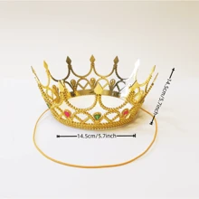 Corona De Rey Y Accesorio De Cabello De Princesa Para Niños, Corona De Príncipe - Dorado - Ver 2