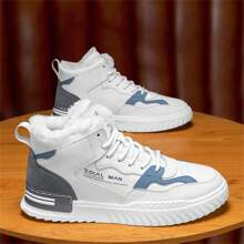 Chaussures D'hiver Pour Hommes Montantes Blanches Sneakers Chaussures De Sport En Plein Air Épaisseur Gardez La Chaleur Chaussures Décontractées