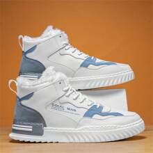 Chaussures D'hiver Pour Hommes Montantes Blanches Sneakers Chaussures De Sport En Plein Air Épaisseur Gardez La Chaleur Chaussures Décontractées