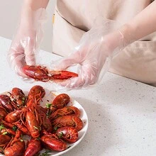 100 piezas de guantes desechables, guantes transparentes desechables para cocina multipropósito - Blanco - Ver 3