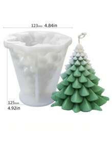 大型聖誕樹矽膠模具,diy手工燭台矽膠模具,用於製作聖誕節家庭裝飾和diy聖誕節燭台禮品 - 白色 - 查看 4