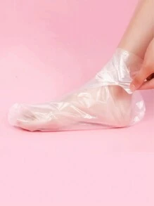 [100/200/300/500/600/800/1000 件] 一次性足膜保湿防裂足部护理袜子，塑料透明手膜，足浴足部保护鞋套，防水足疗足套