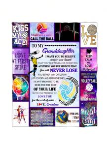 1入孫女排球&毛毯,軟暖全季通用毯子,適用於床、椅、沙發和汽車。完美的聖誕禮物毯子。