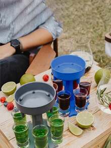 1 件粉紅色液體分配器,飲料分配器,帶 6 個噴嘴和支架,適用於派對酒吧倒酒器