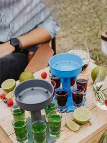 1 件粉紅色液體分配器,飲料分配器,帶 6 個噴嘴和支架,適用於派對酒吧倒酒器