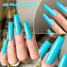 XEIJAYI 1pc Long-Lasting Blue Gel Nail Polish UV/LED Soak Off Gel Nail Polish For Nail Art DIY Salon Home Holiday Gift For Women - 藍色 - 查看 2