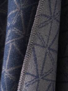 1 pieza Poncho/chal de mujer con diseño geométrico a cuadros, chal informal y cálido para otoño/invierno - Azul Marino - Ver 2