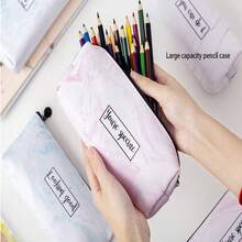 Minimalist Marble Pattern Student Pencil Case For Both Boys And Girls - Green - View 5