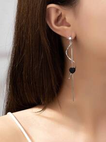 Multi-Style 1pair Women's Gorgeous Heart Shape Spiral & S Shape Earrings With Rhinestones And Rhinestones Valentines,Mom,Mother,Mother's Day,Gift