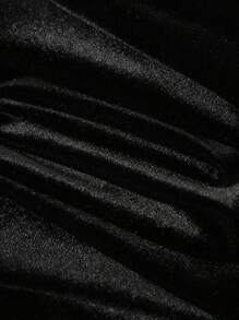 1pc Solid Color Velvet Fabric Weft Knitted Dense Velvet Decorative Fabric - Black - View 1