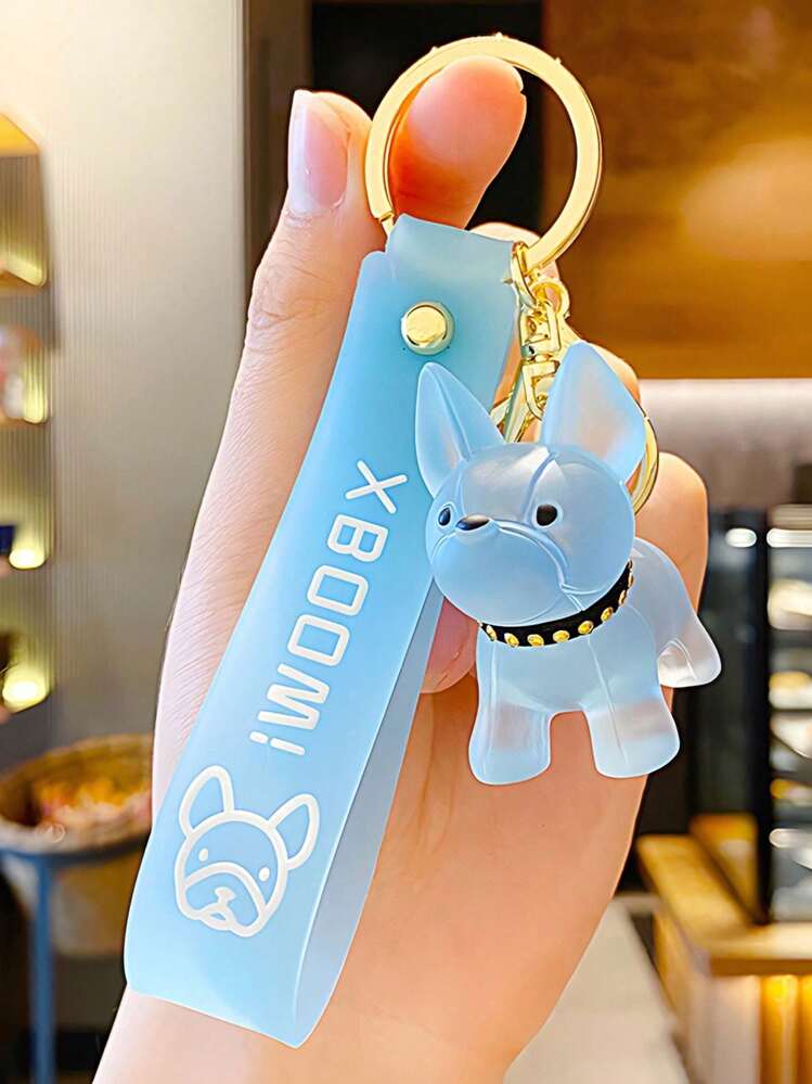 透明なフレンチブルドッグキーホルダー お揃いのキーホルダーカップル