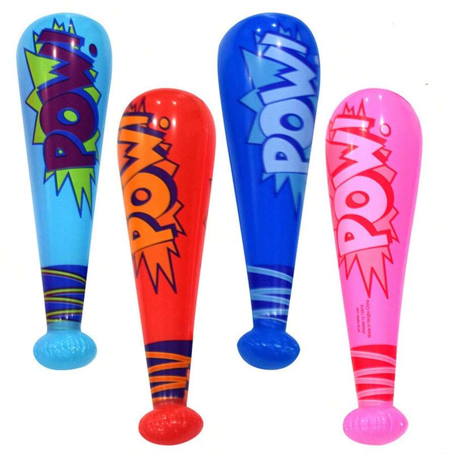 4 Piezas / Set Bate De Béisbol Inflable De Dibujos Animados, Palo Hinchable De Colores Brillantes Para Animadoras Con Aire - Multicolor - Ver 1