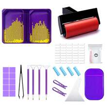 58入組DIY鑽石畫工具和配件成套工具,尺寸,成年人畫筆,鑷子,膠水,更正工具套裝適用於鑽石藝術工藝