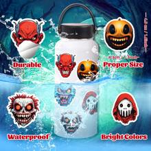 50入組恐怖鬼臉部塗鴉貼紙,骷髏頭萬聖節貼紙筆記本電腦,手機外殼,行李裝飾用品