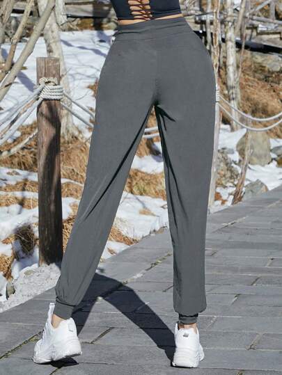 VUTRU سروال رياضي برباط خصر بجيب مائل