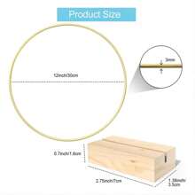 6pcs 12-Inch Metal Flower Wreath, Suitable For Wedding Centerpiece Decor, Wooden Card Holder, Metal Wreath, Home Decor, Valentine's Day Gift And More - Gold - View 8