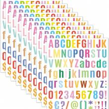 Vinyl Letters Stickers, 10 Sheets Self Adhesive Vinyl Letters Numbers Kit, Mailbox Numbers Stickers, Alphabet Number Stickers, Numbers Letter Kit Decals for Mailbox Signs, Address Number (Bold) - Multicolor - bold letters - View 1