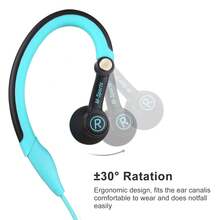 Puluz Mucro MB-232 Running In-Ear Sport Earhook Wired Stereo Headphones for Jogging Gym(Blue) - Blue - View 3